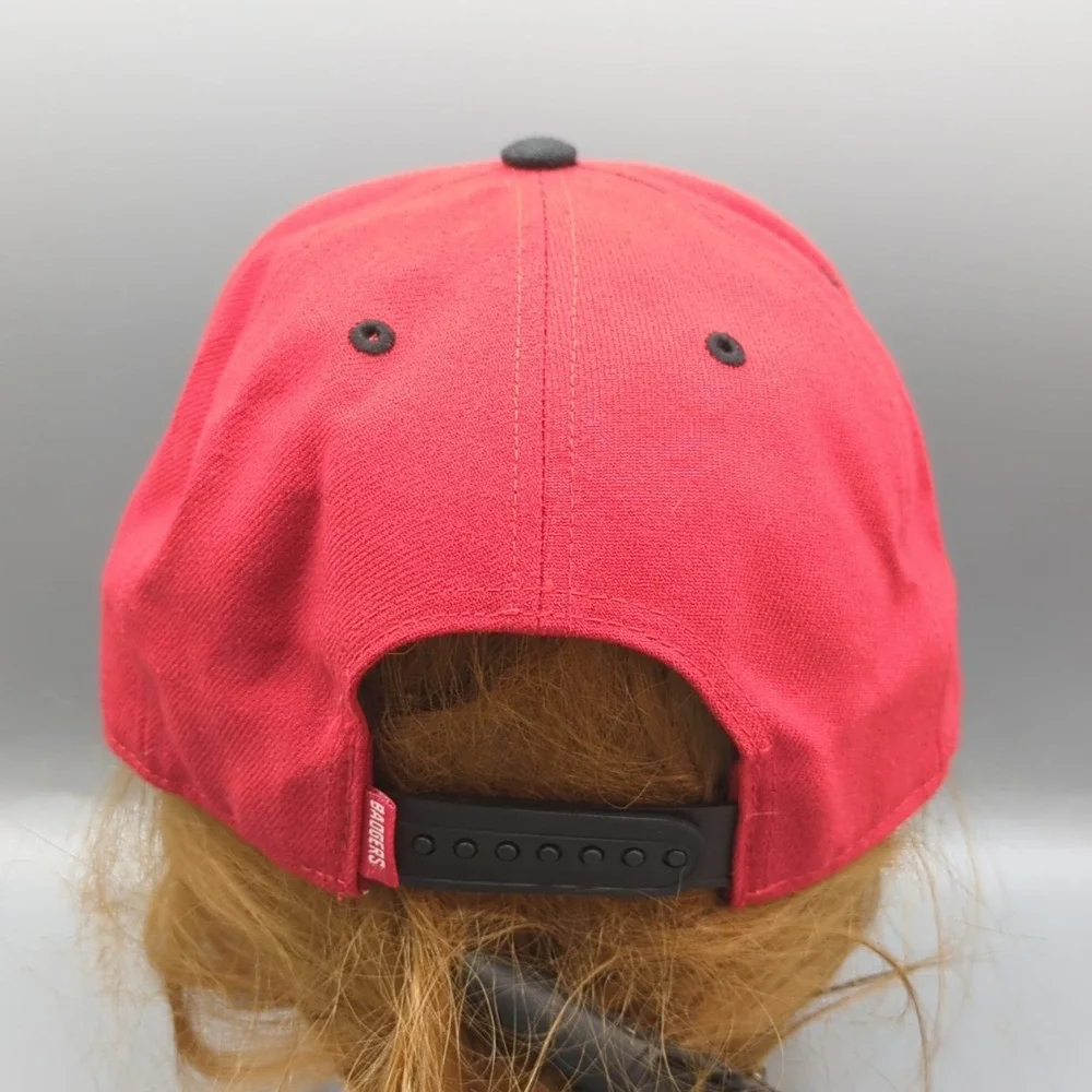 Wisconsin Badgers Hat Cap '47 Brand Block Letter Large Logo Snapback Red OS